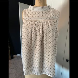 Sleeveless polka dot layered top Anthropologie.